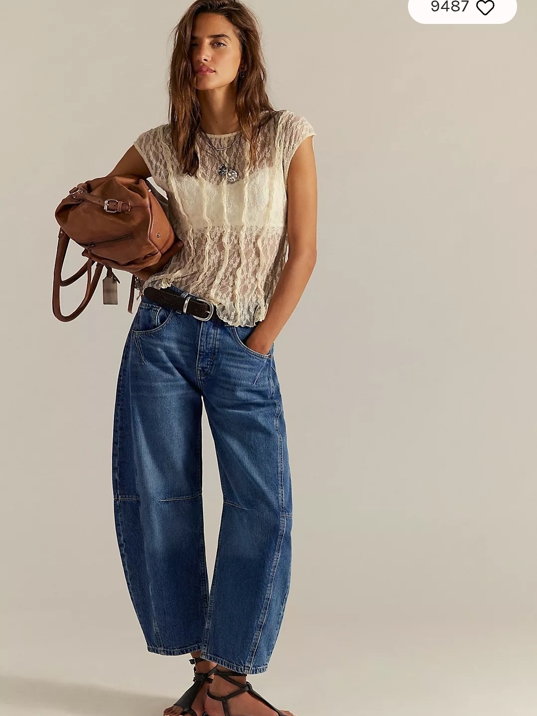 Free People Indigo WideLeg Denim Jeans